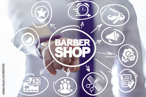 Barber shop. Barbershop Stylish Saloon. Service Hairdressing Business concept.
