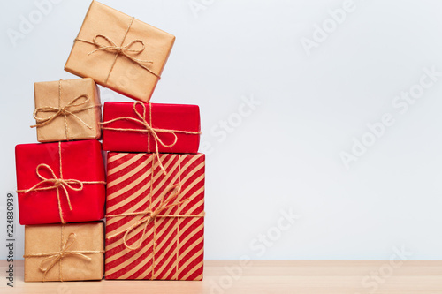 Christmas gift box on tablet
