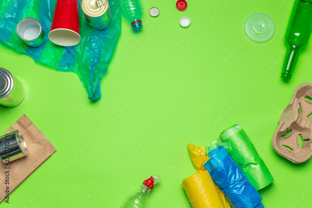waste materials paper, plastic, polyethylene waste materials paper, plastic, polyethylene