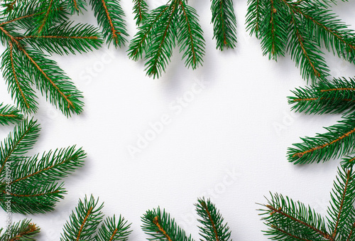 Fir Branches Background, Christmas and Winter Holidays Concept