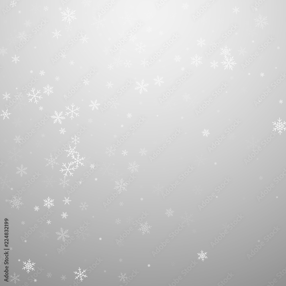 Sparse snowfall Christmas background. Subtle flyin