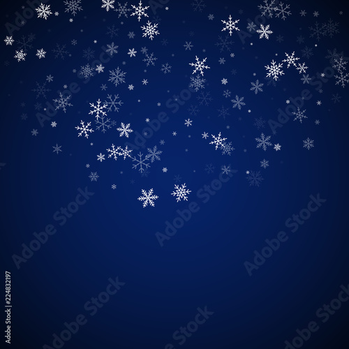 Sparse snowfall Christmas background. Subtle flyin