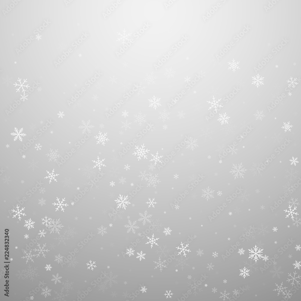 Sparse snowfall Christmas background. Subtle flyin