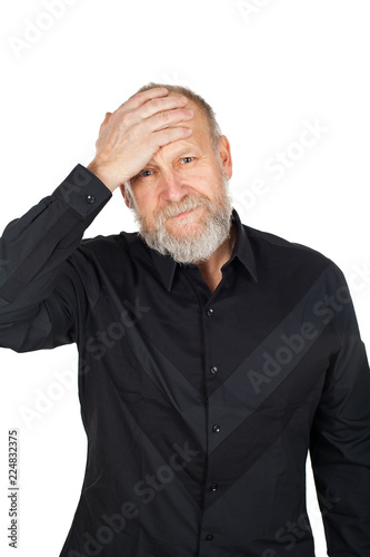 Mature man having headache