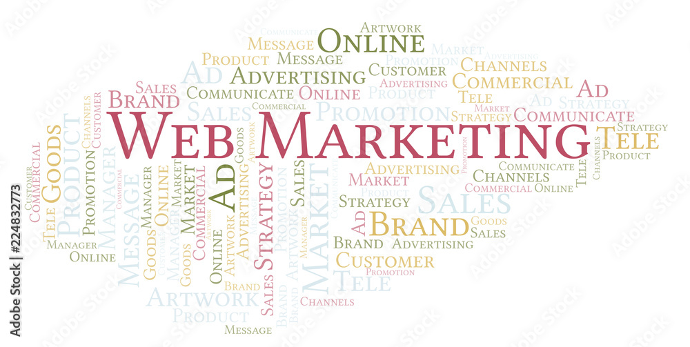 Fototapeta premium Word cloud with text Web Marketing.