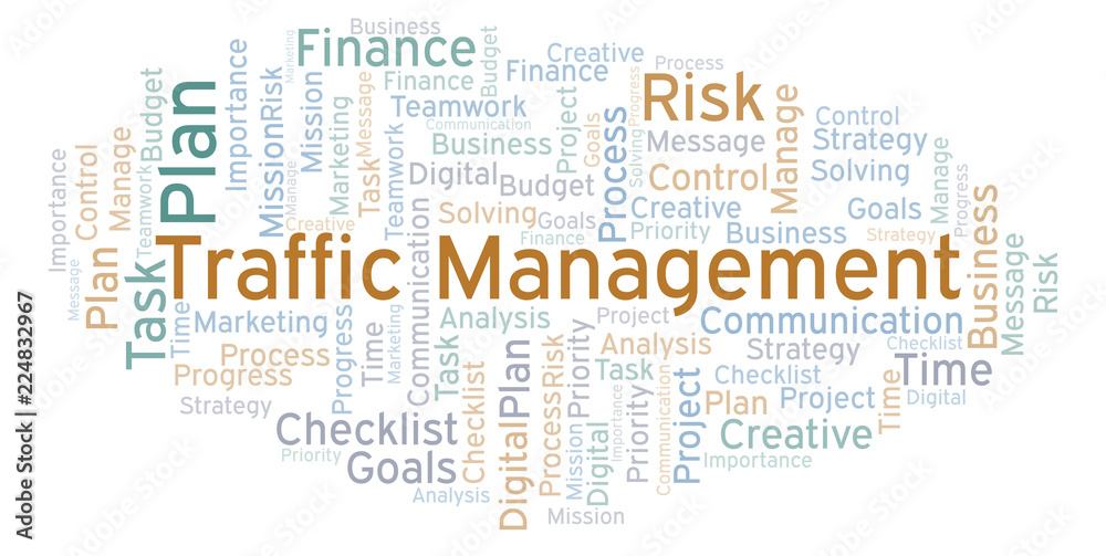 Traffic Management word cloud, made with text only.