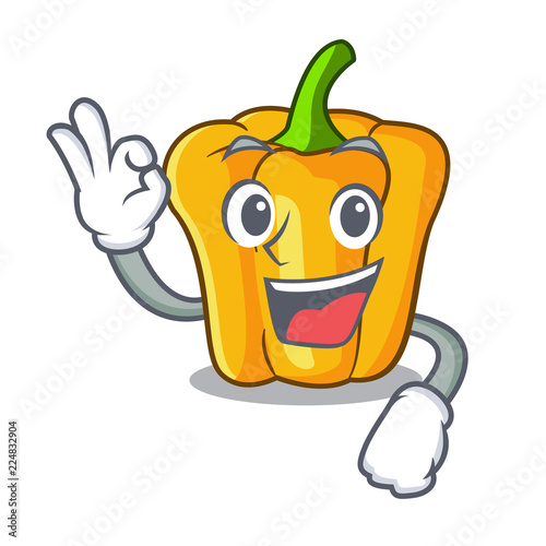 Okay cartoon fresh yellow peppers in the market