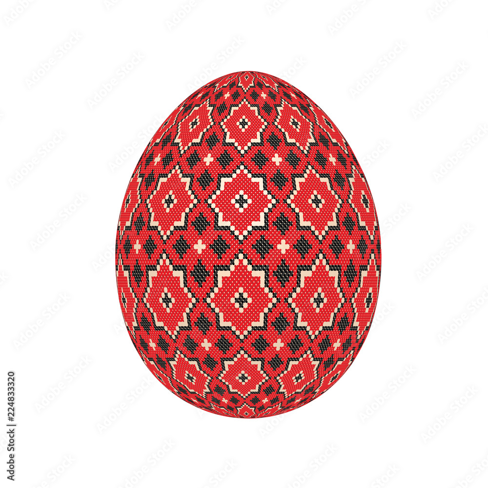 the easter egg with ukrainian cross-stitch ethnic pattern. pysanka ornament. isolated vector. the easter egg with ukrainian cross-stitch ethnic pattern. pysanka ornament. isolated vector.