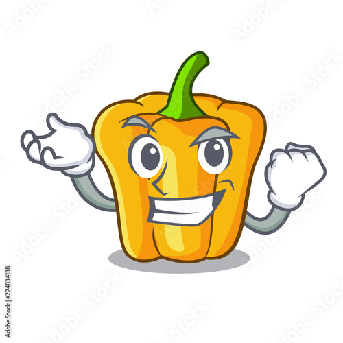 Successful cartoon fresh yellow peppers in the market