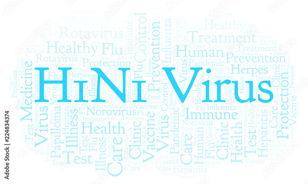Obraz premium H1N1 Virus word cloud, made with text only.