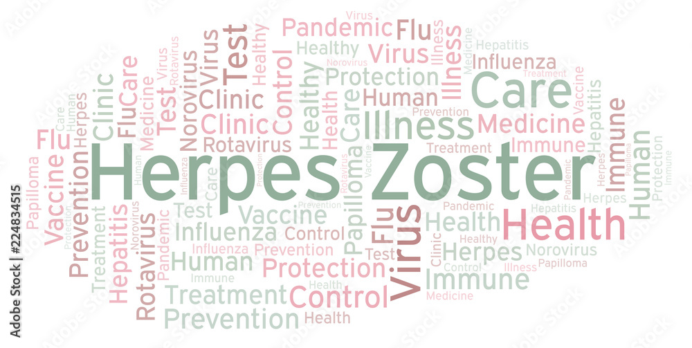 Herpes Zoster word cloud, made with text only. Herpes Zoster word cloud, made with text only.
