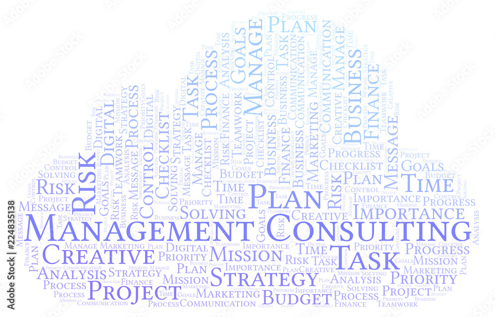 Obraz premium Management Consulting word cloud, made with text only.