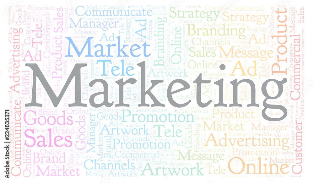 Fototapeta premium Word cloud with text Marketing.
