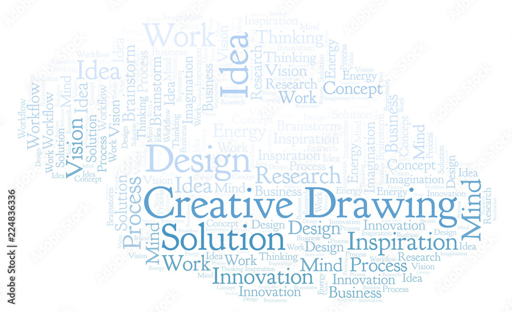 Fototapeta premium Creative Drawing word cloud, made with text only.