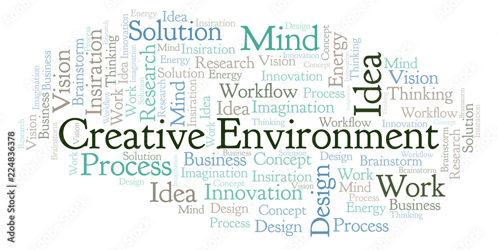 Fototapeta premium Creative Environment word cloud, made with text only.