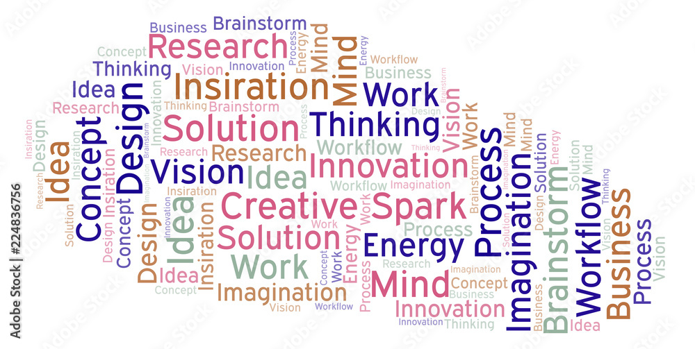 Obraz premium Creative Spark word cloud, made with text only.