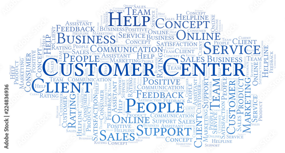 Fototapeta premium Customer Center word cloud.