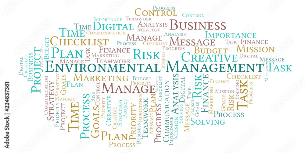 Fototapeta premium Environmental Management word cloud, made with text only.
