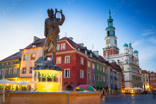 Architecture of the Main Square in Poznan, Poland.