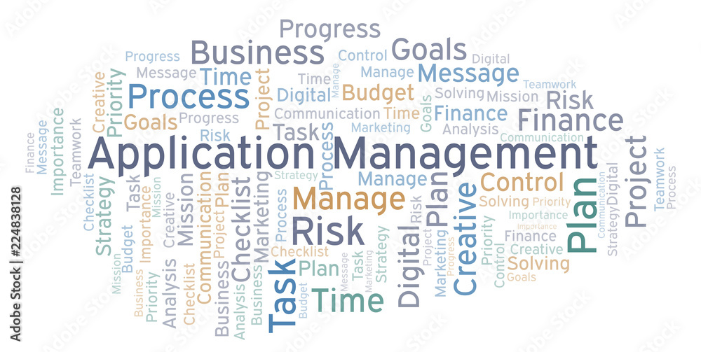 Fototapeta premium Application Management word cloud, made with text only.