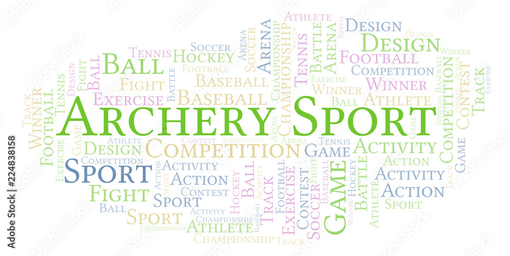 Fototapeta premium Archery Sport word cloud.