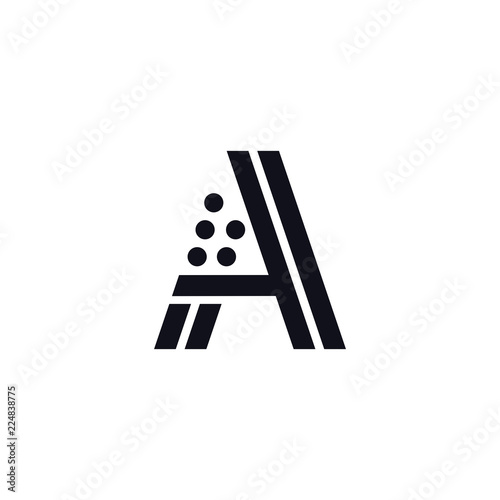 Vector Logo Letter A Black and White