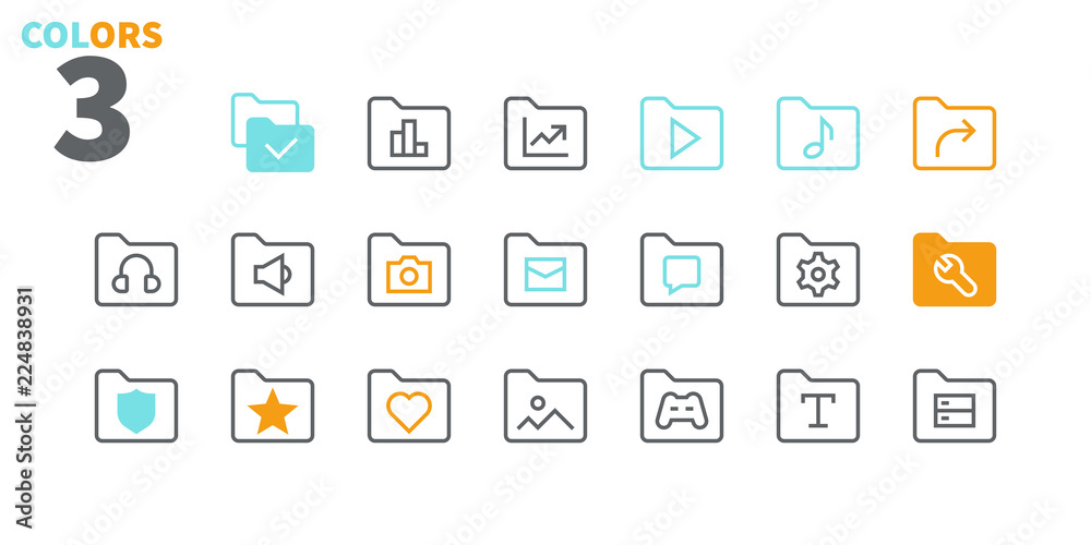 Folder UI Pixel Perfect Well-crafted Vector Thin Line Icons 48x48 Ready for 24x24 Grid for Web Graphics and Apps with Editable Stroke. Simple Minimal Pictogram Part 3-4