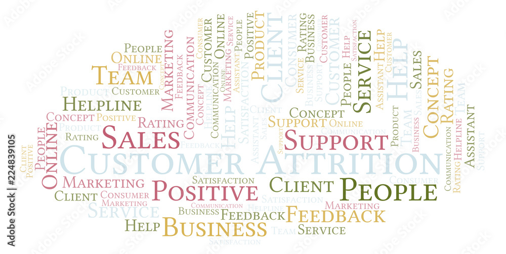 Fototapeta premium Customer Attrition word cloud.