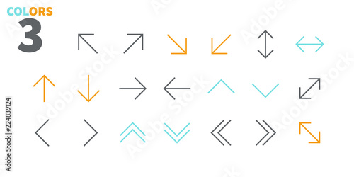 Arrows UI Pixel Perfect Well-crafted Vector Thin Line Icons 48x48 Ready for 24x24 Grid for Web Graphics and Apps with Editable Stroke. Simple Minimal Pictogram Part 1-5