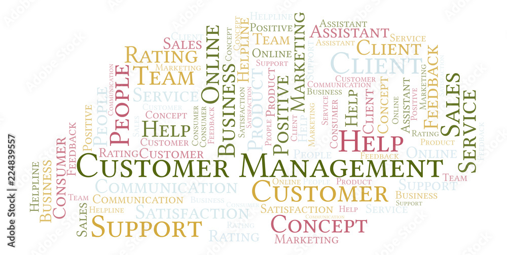 Fototapeta premium Customer Management word cloud.