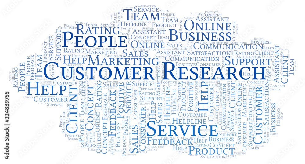 Fototapeta premium Customer Research word cloud.