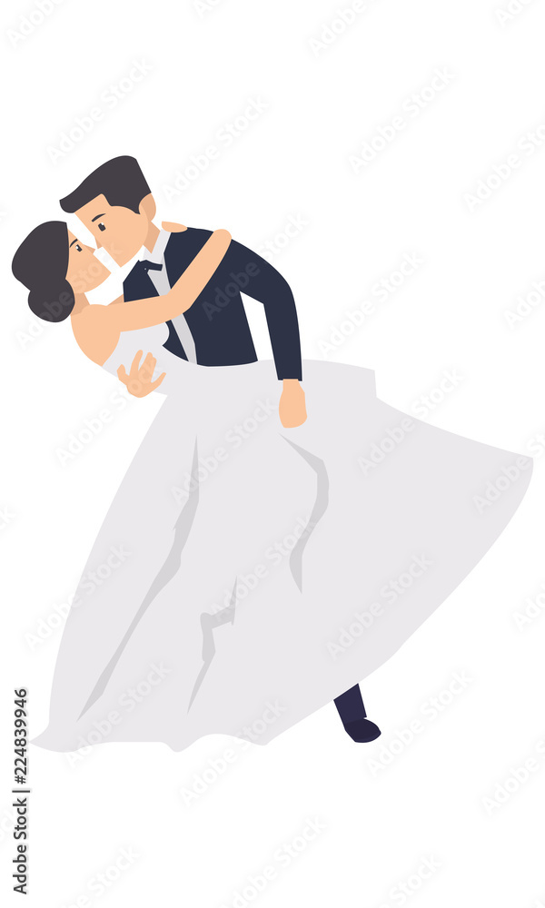 A just married couple dancing in the wedding ceremony A just married couple dancing in the wedding ceremony