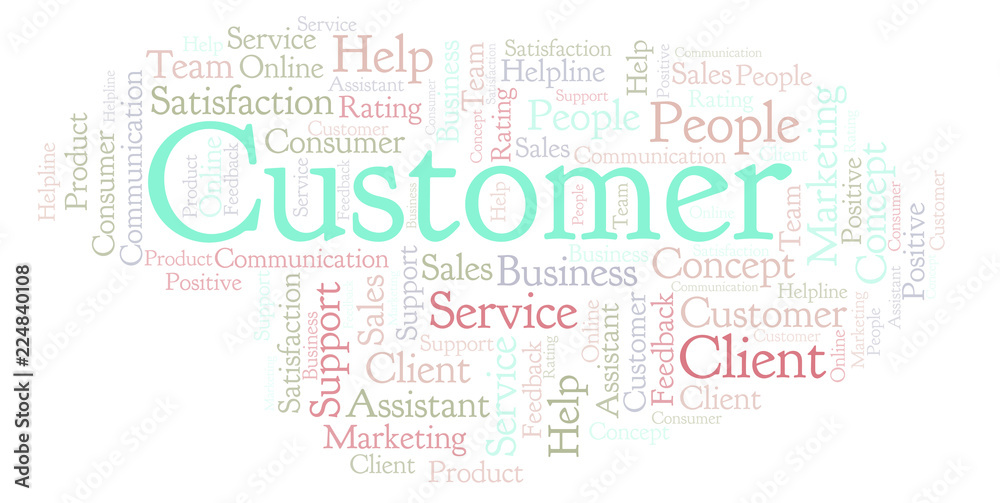 Obraz premium Customer word cloud.