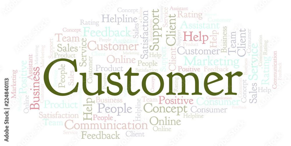 Obraz premium Customer word cloud.