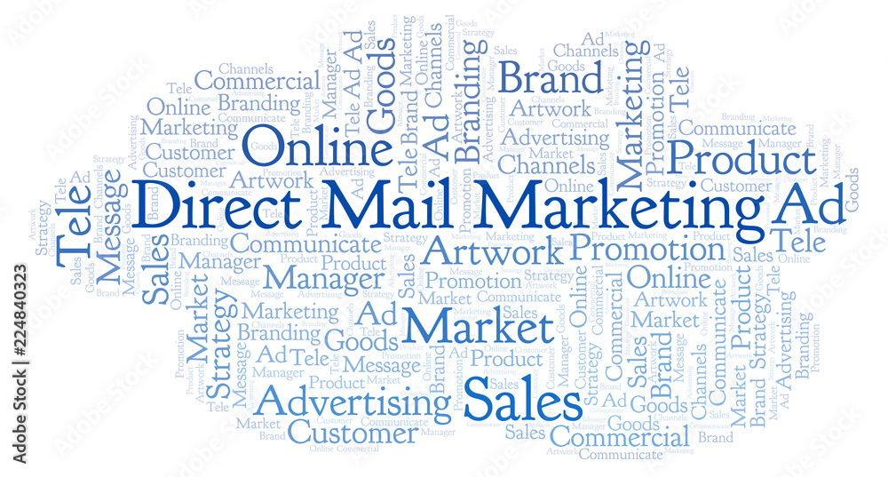 Obraz premium Word cloud with text Direct Mail Marketing.