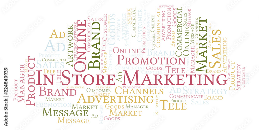 Fototapeta premium Word cloud with text In Store Marketing.