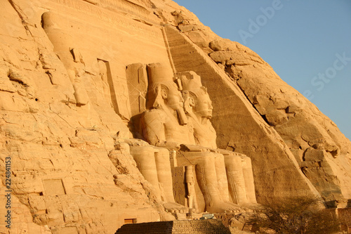 Statue of Pharaoh Ramesses II at the Great Temple of Abu Simbel on the border of Egypt and Sudan. January  2005.