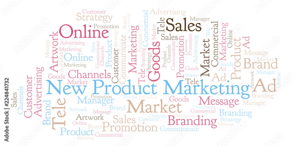 Fototapeta premium Word cloud with text New Product Marketing.