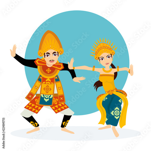 Two dancer wearing traditional bali costume