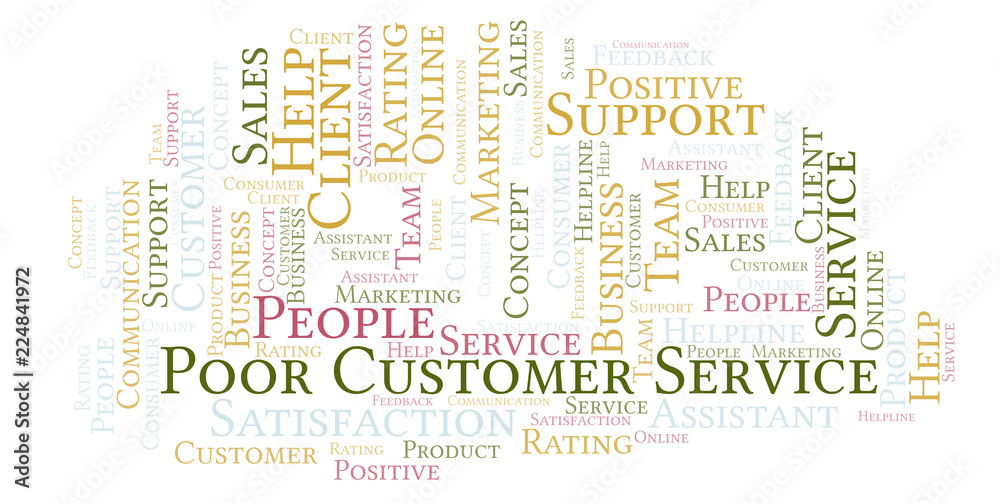 Obraz premium Poor Customer Service word cloud.
