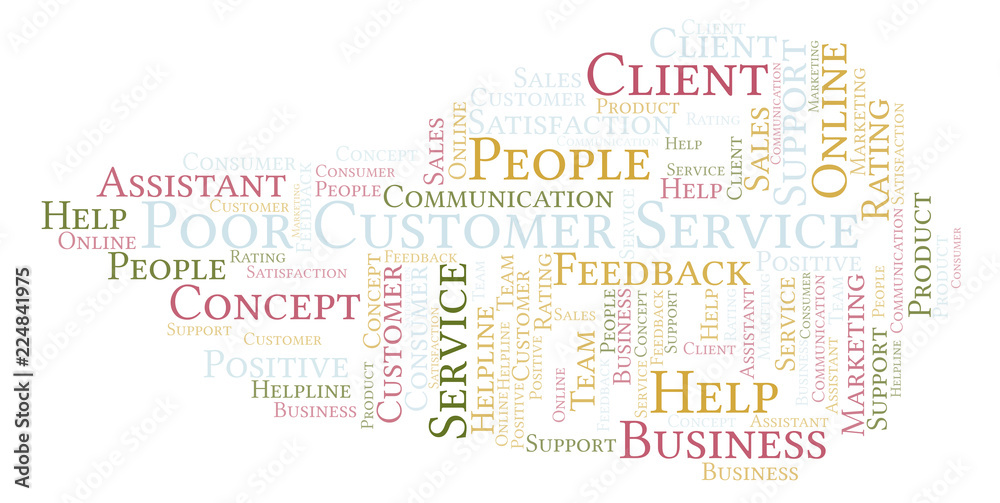 Poor Customer Service word cloud. Poor Customer Service word cloud.