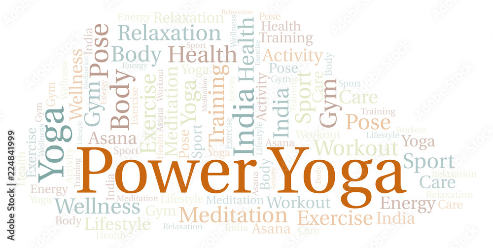 Fototapeta premium Power Yoga word cloud.