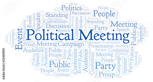 Political Meeting word cloud. © sharafmaksumov