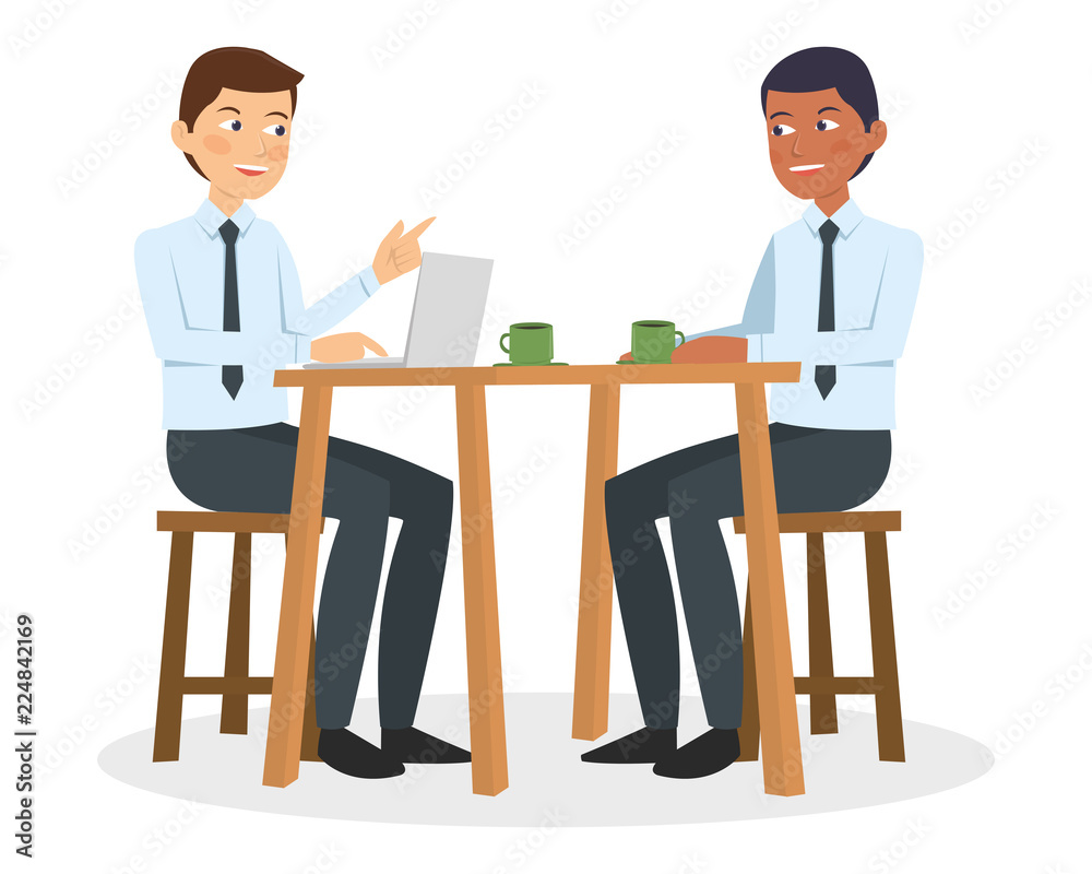 Two business guy talking and discuss Two business guy talking and discuss