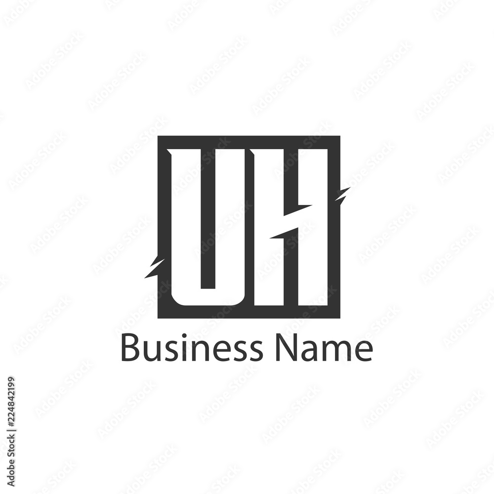 Initial Letter UH Logo Template Design