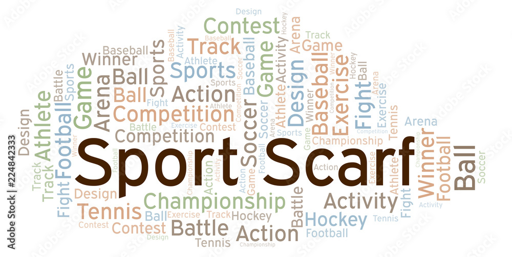 Obraz premium Sport Scarf word cloud.