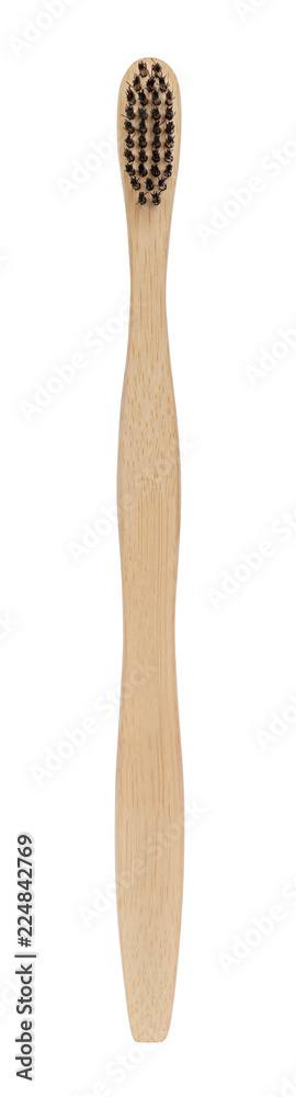 Organic wooden bamboo toothbrush isolated on white background Organic wooden bamboo toothbrush isolated on white background