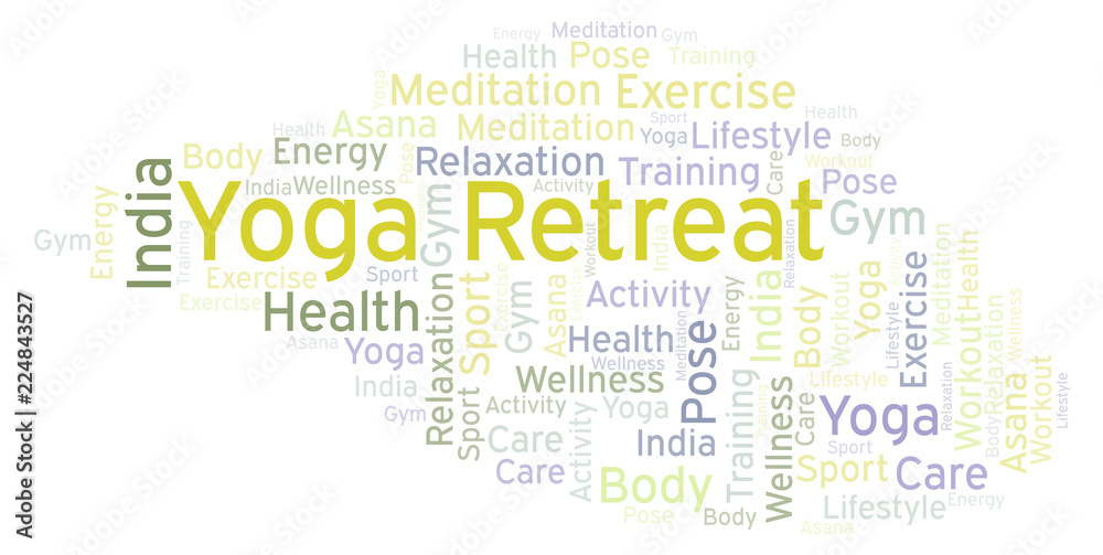 Fototapeta premium Yoga Retreat word cloud.