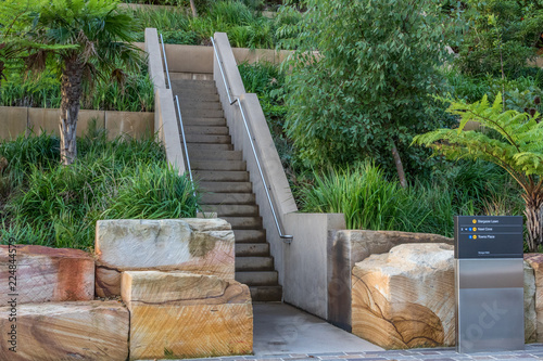 Sandstone stairs in city park