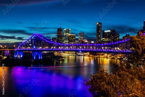 Glowing bridge and shining modern city of Australia